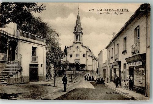 els Banys d'Arles Palce de l´Egliese Kirche Auto Oldtimer Amélie-les-Bains-Palalda