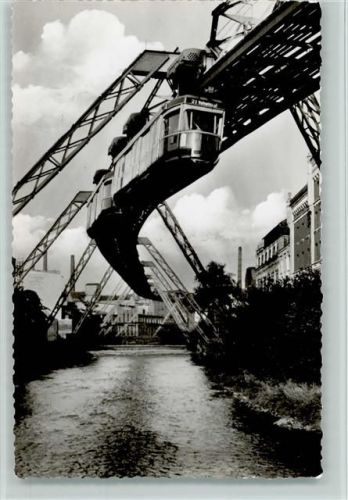 Barmen Am Pfälzer Berg die Schwebebahn, Foto ca 1965 AK