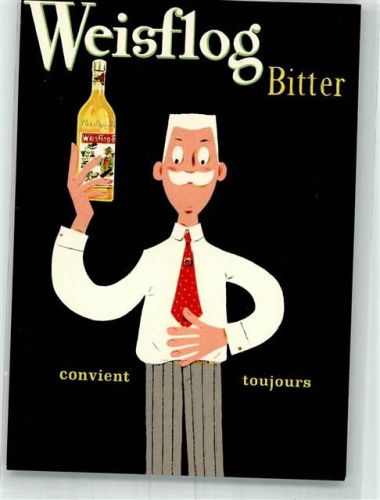 Weisflog Bitter Alkoholwerbung 1969 Künstlerkarte