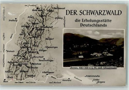 Bernau Landkarte Schwazrwald Gesamtansicht