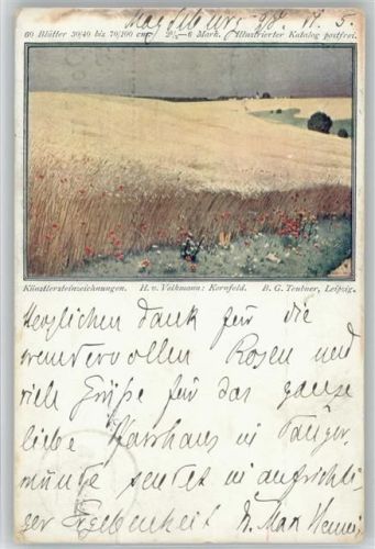sign H. v. Volkmann - Kornfeld - Landwirtschaft - 1905 AK