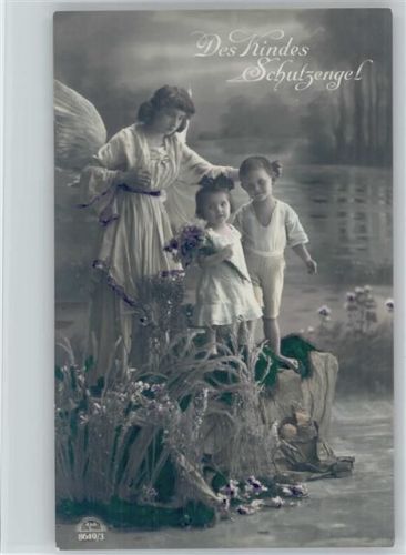 Serie 8649-3 - Kinder am Wasser, der Schutzengel wacht