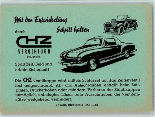 CHZ Verschluss Ventilklappe - Bestellkarte