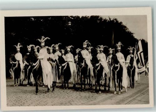 Wien 1928 - X. Dt. Sängerbundesfest - Festzug Pferdegruppe Foto AK