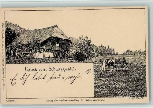 Velten AK Schwarzwaldhaus , Künstler Nr. 7 AK Daur, H. 1900