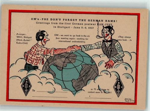postwar HAM-Fest 1947 Stuttgart Radio Club Sonderstempel