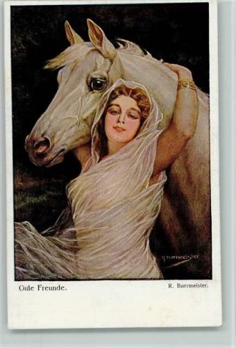 Erotik - Pferd und Frau im Schleiergewand Borrmeister, R.