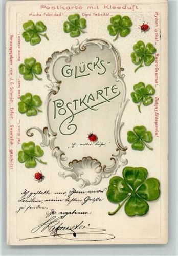 Kleeduft - Glückspostkarte 1901 AK Neujahr