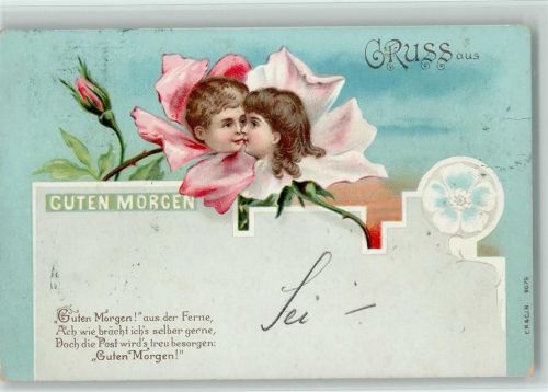 Serie 9079 - Guten Morgen - Kinderkuß in den Blüten