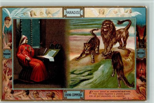 Divina Commedia - italienische Kömödie - Paradiso - Löwen, Engel , Inferno Teufel Theater