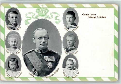 Friedrich August Königs-Einzug AK Gute Erhaltung Adel Sachsen