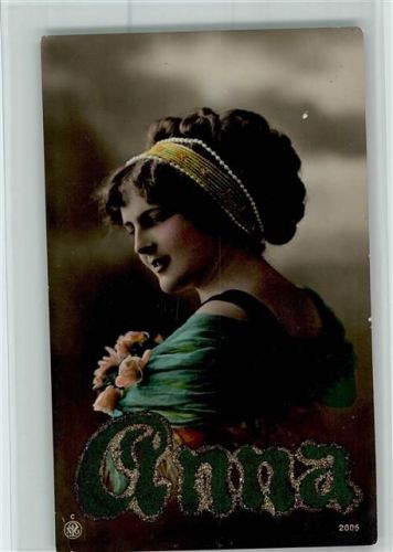 1912 Fotoverlag NPG 2006 - Name: Anna - Frauenkopf , Haarschmuck AK