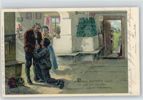 Serie 37 "Unser Gebet" Vergib uns unsere Schuld ... Litho 1901 AK