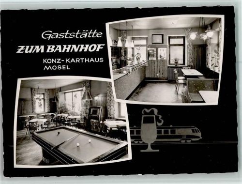 Konz Gasthaus zum Bahnhof, Billard Tisch , Theke, Musikbox Innenansichten