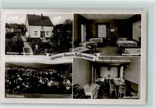 Waldhilsbach 1960 Gasthaus Kellermann, Innenansichten , gute Erhaltung AK