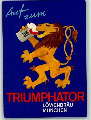 Triumphator Löwenbräu - Löwe trinkt Bier Werbung Bier