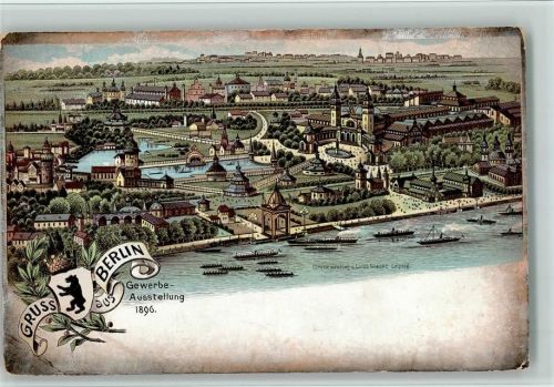 Berlin Mitte Gruss aus - 1896 Ausstellungsgelände AK Gute Erhaltung