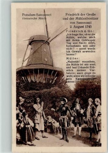 Historische Mühle in Potsdam mit Friedr. der Große