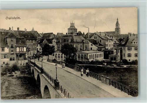 Crailsheim 1913 Partie bei der Brücke , Gute Erhaltung AK