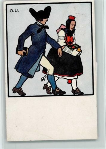 Verlag Mandt , Trachten aus Hessen AK Ubbelohde, O. 1920 Künstlerkarte