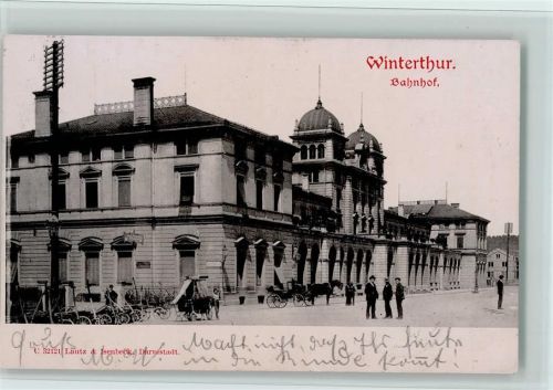 Winterthur 1902 Bahnhof, gute Erhaltung AK