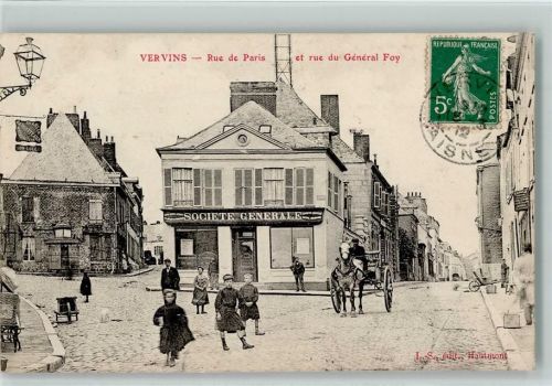 Vervins 1912 Rue de Paris et rue du Général Foy