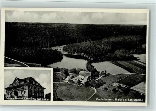 79865 W7821 Grafenhausen , Hochschwarzw 1960 - Luftbild Strähle Nr. 21721 MeD 46 - Pension zur Krone, gute Erhaltung AK