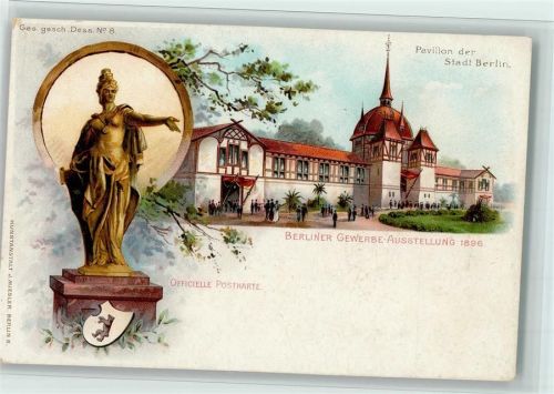 Berlin Mitte Gruss aus - Offiz. Postkarte Nr. 8 - Pavillon der Stadt Berlin, Kunstanstalt Miesler , gute Erhaltung AK