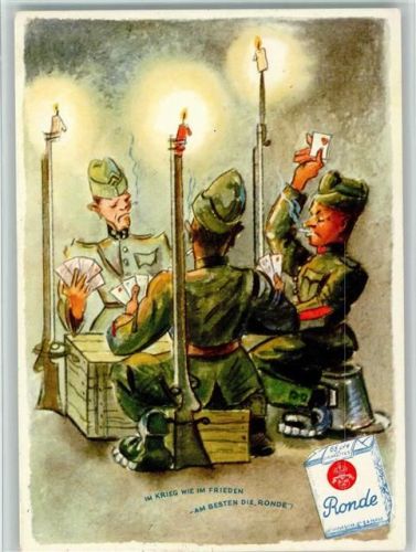 1940 Ronde Zigaretten beim Militär, Kartenspiel Skat AK