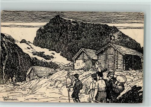 sign Emil Bollmann - Federzeichnung - Landsgemeinde 1914 des Wandervogels