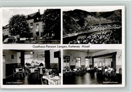 Kattenes Gasthaus Pension Langen mit Innenansichten , VW Käfer, gute Erhaltung AK