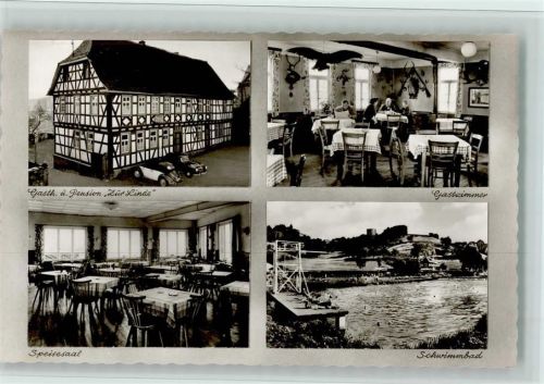 Lichtenberg Gasthaus u. Pension "zur Linde" mit Innenansicht, Schwimmbad, sehr gute Erhaltung AK