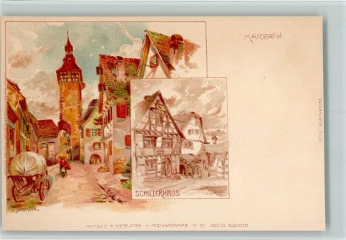 Marbach 1898 sign Schmohl - Kunstverlag Freytags Kunstblätter in Postkartenform Nr. 22 - Serie Württemberg