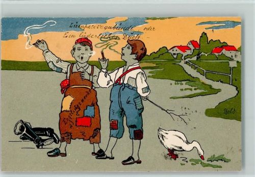 1905 Vagabunden mit einer Zigarre - Lausbuben - Schuster