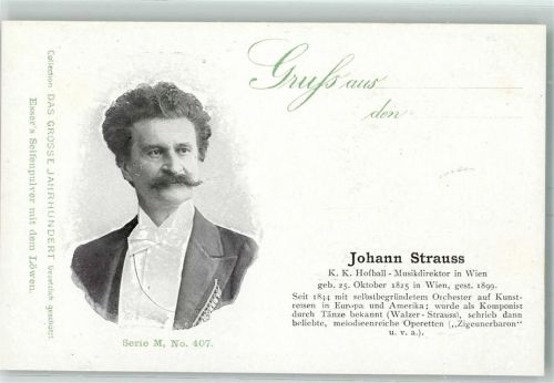 Das große Jahrhundert Serie M Nr. 407 Werbung Essers Seifenpulver Johann Strauss