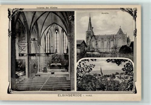 Elbingerode Ortsansicht Kirche Innenaufnahme 3-Bildaufnahme