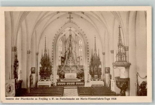 Freyung Pfarrkirche Festschmuck am Maria-Himmelsfahrts-Tage 1928