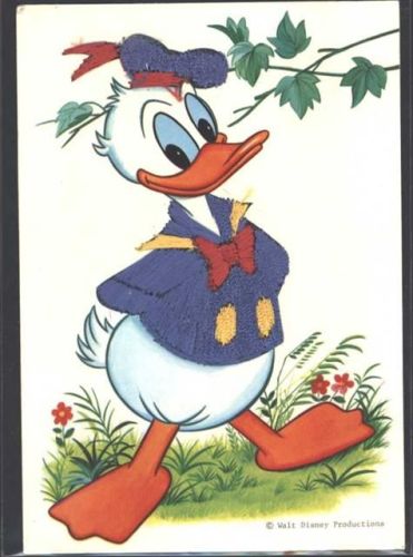 Walt Disney Donald Seide (gestickt) AK mit Stickerei