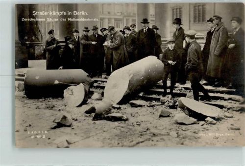 Berlin Mitte Nr. 2 Nationaldenkmal zerschossen AK