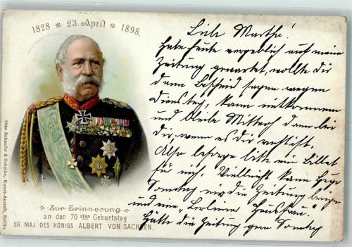 König Albert von Sachsen 70. Geburtstag Uniform Orden 1898