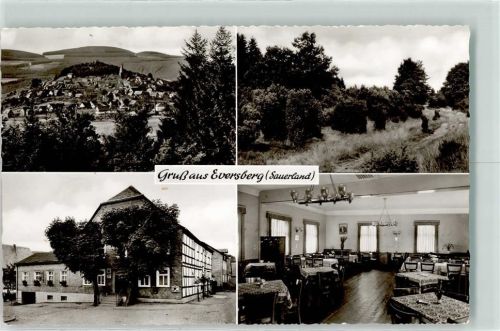 Eversberg Gasthaus Hengesbach Emailleschild Gastraum