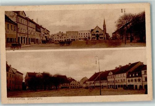 94486 W8353 Osterhofen , Niederbay - Stadtplatz Straßenlaterne Pferdeanhänger