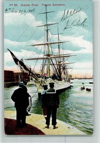 Buenos Aires 1907 Fregata Sarmiento Segelschiff Hafen Matrose Nr. 83