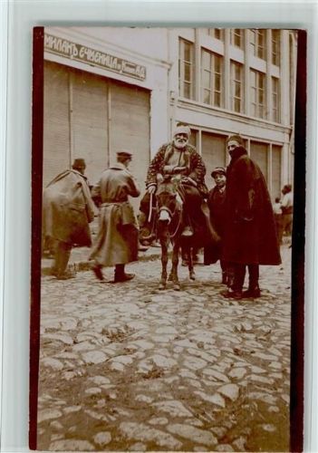 ca 1915 - Volkstype auf einem Esel i.d. Stadt, gute Erhaltung