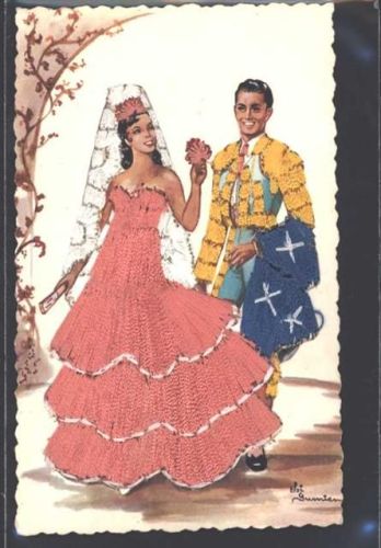 sign. Elsa Gumiere Spanien Tracht Stierkämpfer AK