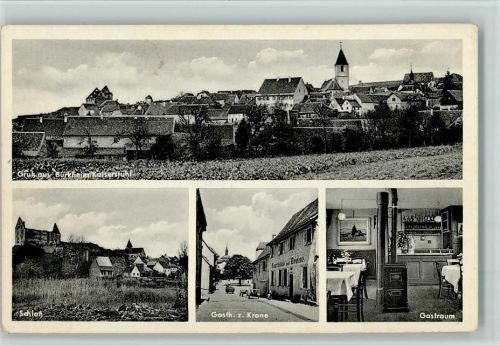 Burkheim 1956 Gasthaus zur Krone mit Innenansicht , gute Erhaltung AK