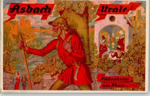 W6220 Rüdesheim am Rhein Asbach Uralt AK Alkoholwerbung 1929
