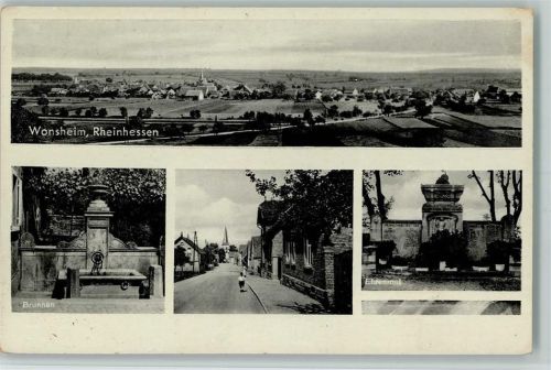 Wonsheim Brunnen, Kriegerdenkmal , Strasse AK