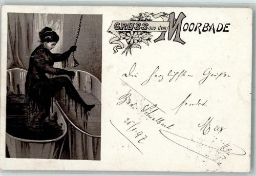 Frau Badewanne Moorbad 1897
