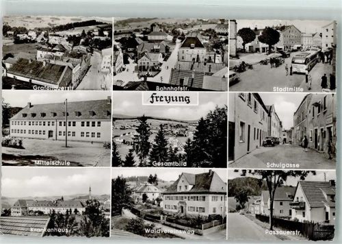 Freyung Grafenauerstraße Bahnhofstraße Stadtmitte Mittelschule Schulgasse Krankenhaus Waldvereinsweg Passauerstraße